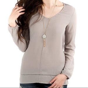 •DOWNEAST• NWT Long Sleeve V-Neck Peasant Blouse